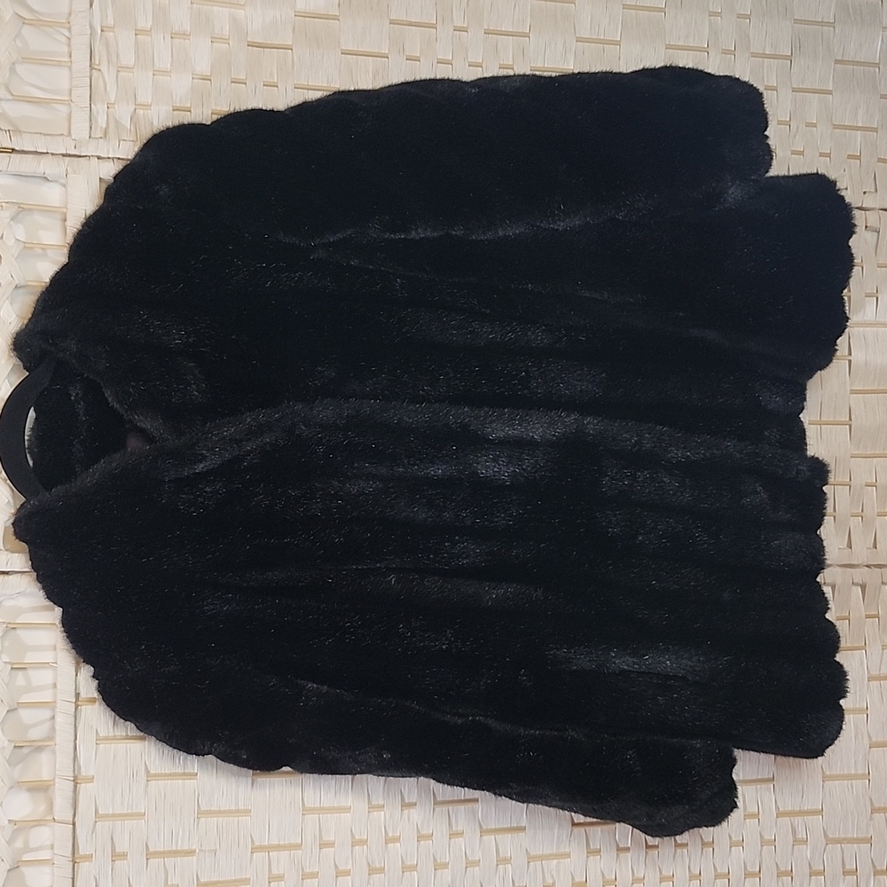 Vintage Black Fur Coat- XL